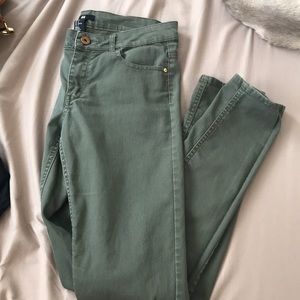 Olive denim jeans